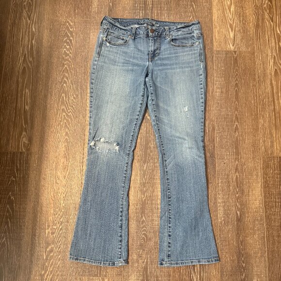 American Eagle Distressed Skinny Kick Jeans – Size 14 - Picture 1 of 16